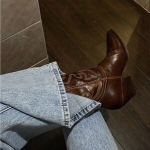 Dan Post Tony Lama Brown Leather Cowboy Boots